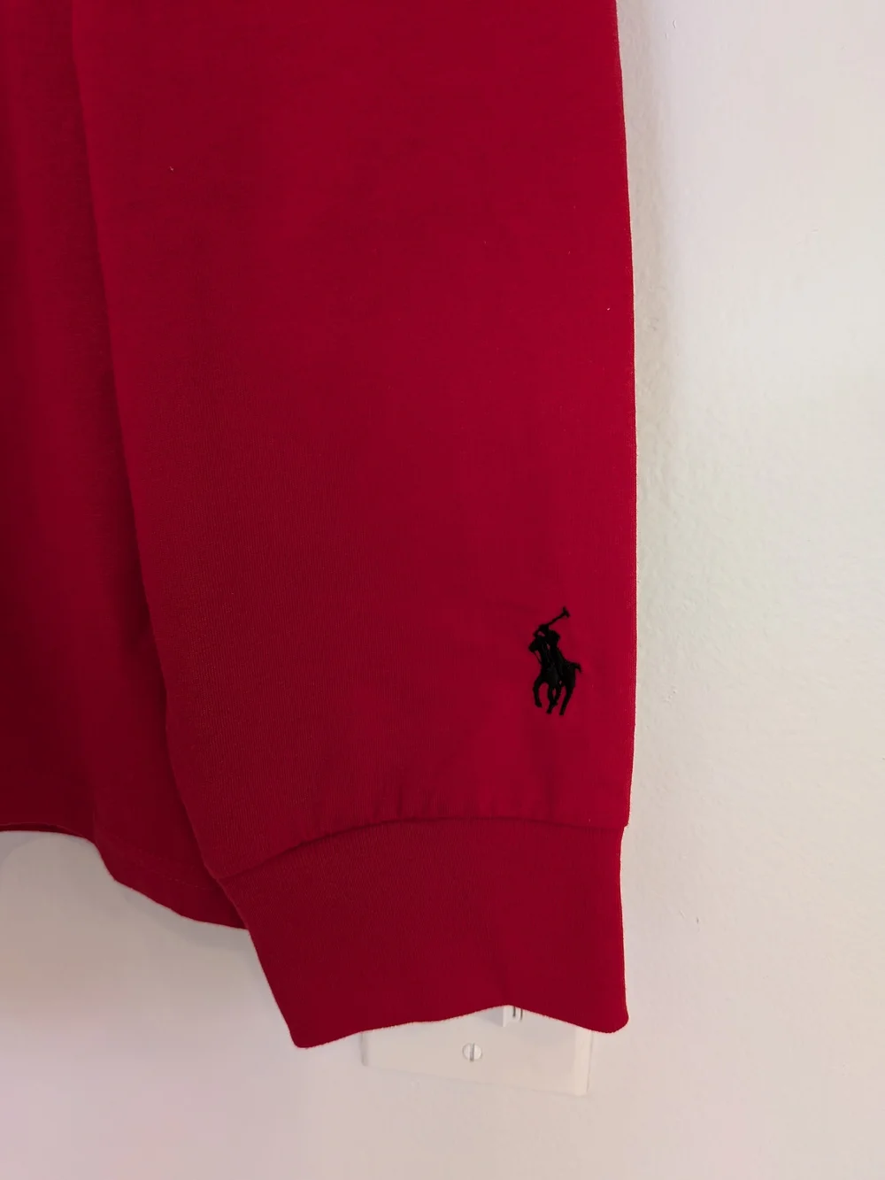 Polo Ralph Lauren Men Red Black Logo Long Sleeve Graphic Tee Shirt XL NWOT